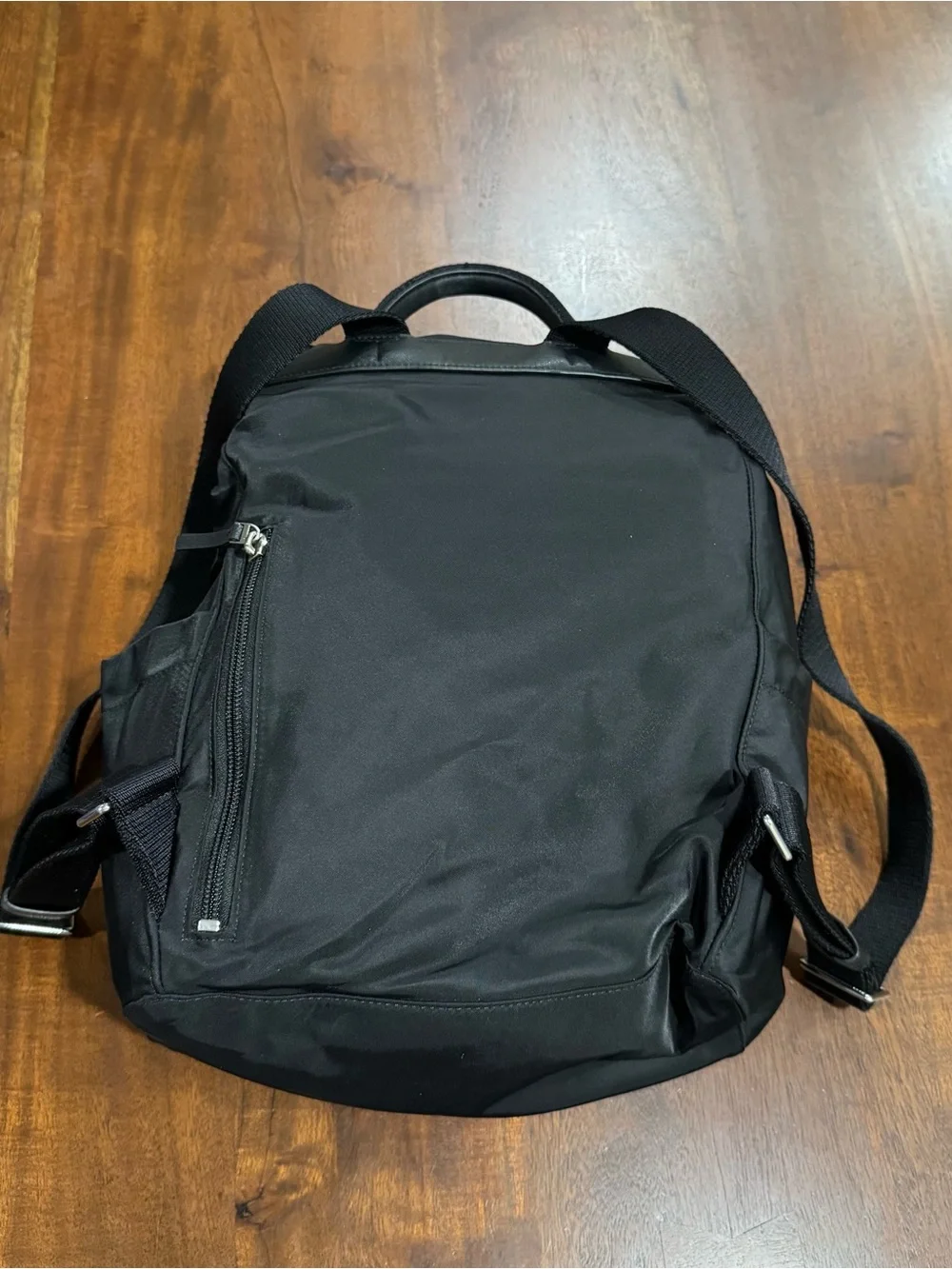 Tory Burch Virginia Drawstring Nylon Flap Backpack Black